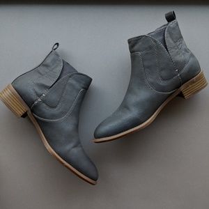 Grey faux leather booties 8